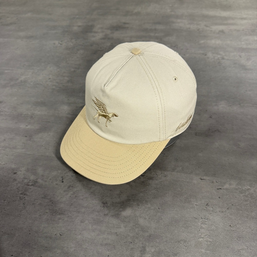 Birddogs Hat Mens Snapback Tan Winged Dog Gold Short Brim GriffinDog Cream Khaki